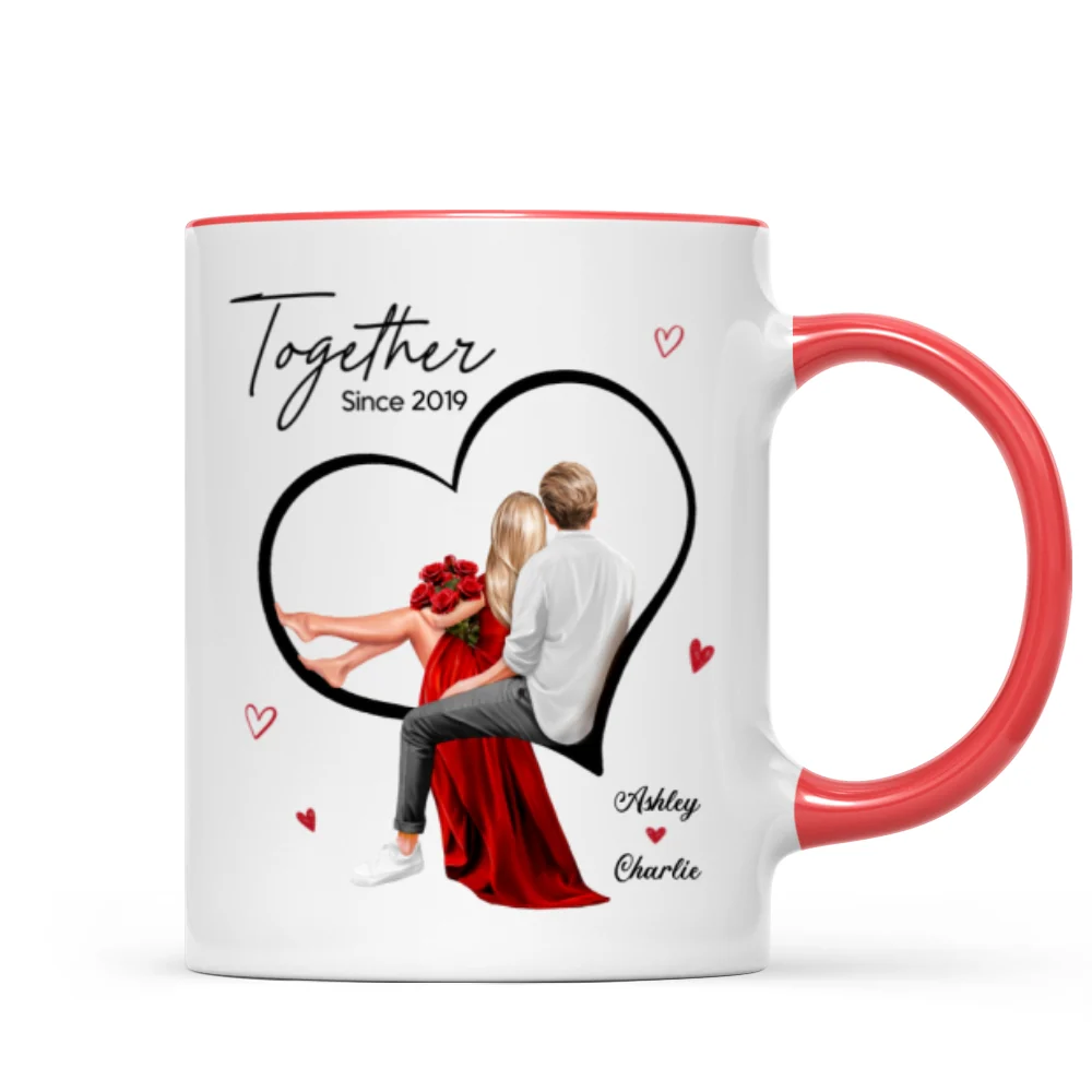 Couple Sitting On Heart Personalized Mug, Gift, Anniversary Gift for Couples, - Image 10