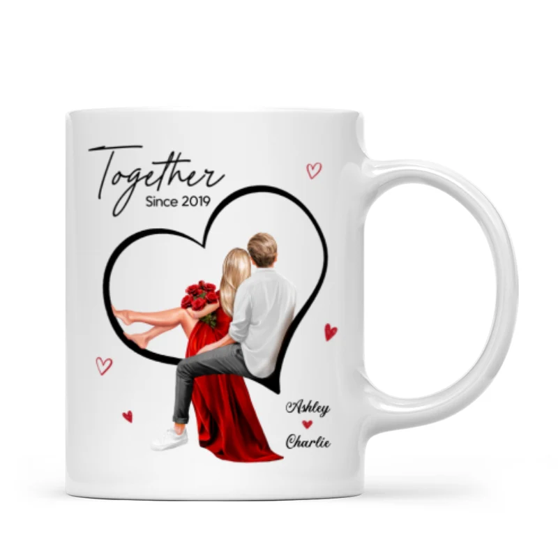 Couple Sitting On Heart Personalized Mug, Gift, Anniversary Gift for Couples, - Image 7