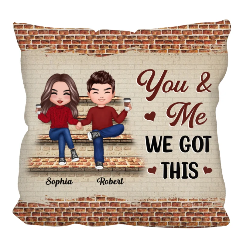 Couple Sitting On Stairs Personalized Pillow - Image 3