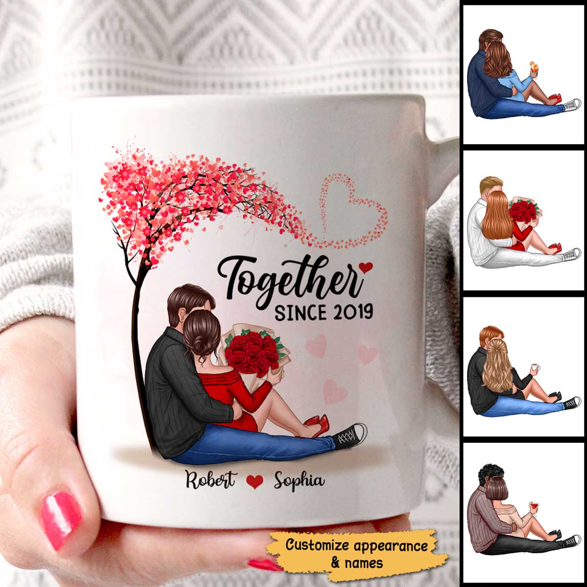 Couple Sitting Under Tree Together Since Personalized Mug - Image 3