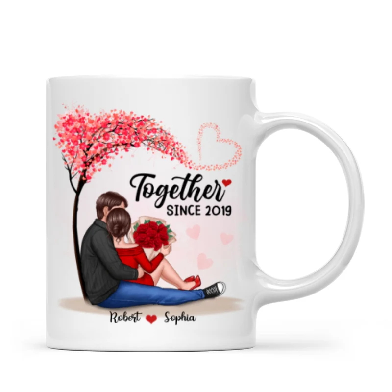 Couple Sitting Under Tree Together Since Personalized Mug - Image 4
