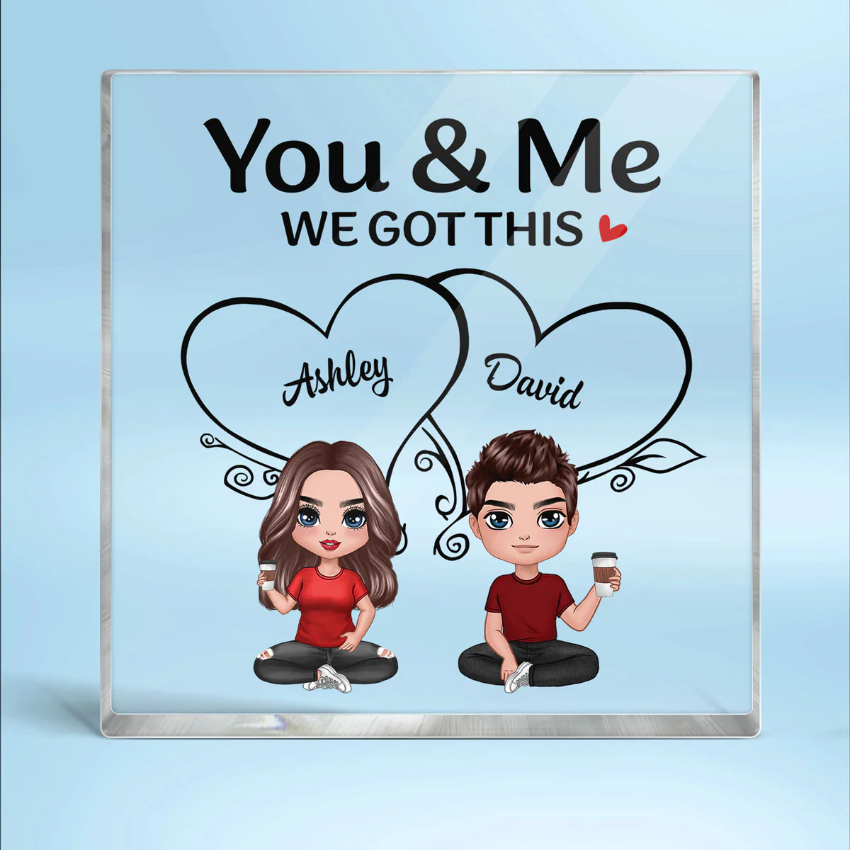 Couple Sitting We Got This Personalized Acrylic Block Plaque