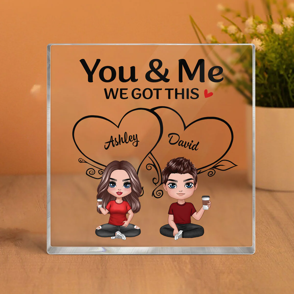 Couple Sitting We Got This Personalized Acrylic Block Plaque - Image 3