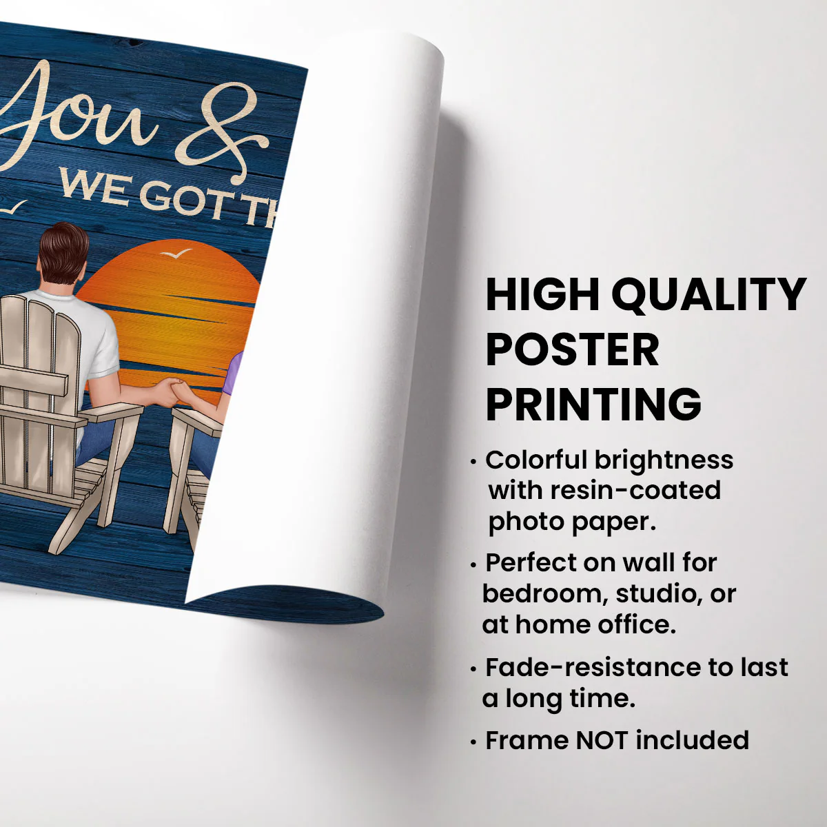 Couple Sitting You And Me We Got This Personalized Poster, Anniversary Gift For Him, Her - Image 4