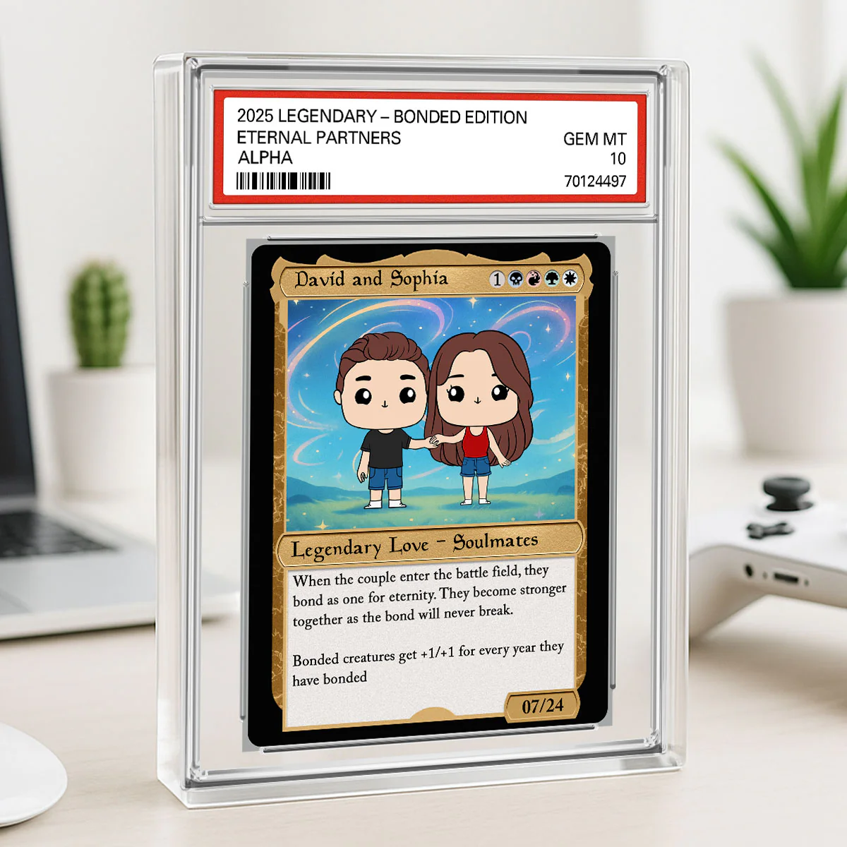 Couple Square Face Fantasy Trading Card Style Personalized Acrylic Block Plaque, Gift For Couple - Image 5
