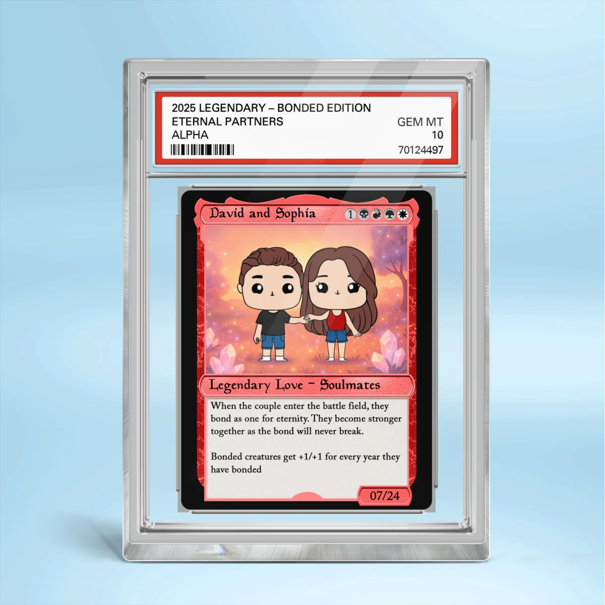 Couple Square Face Fantasy Trading Card Style Personalized Acrylic Block Plaque, Gift For Couple - Image 8