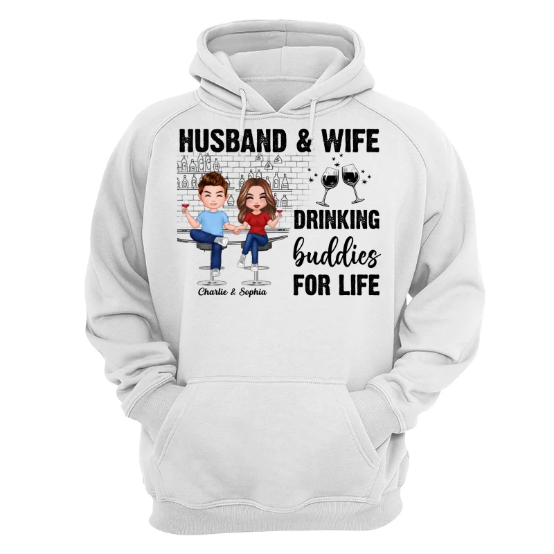 Couple Standing Drinking Buddies For Life Personalized Shirt - Image 16
