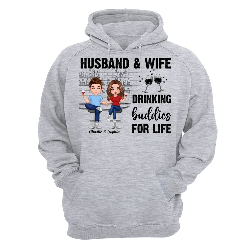 Couple Standing Drinking Buddies For Life Personalized Shirt - Image 17