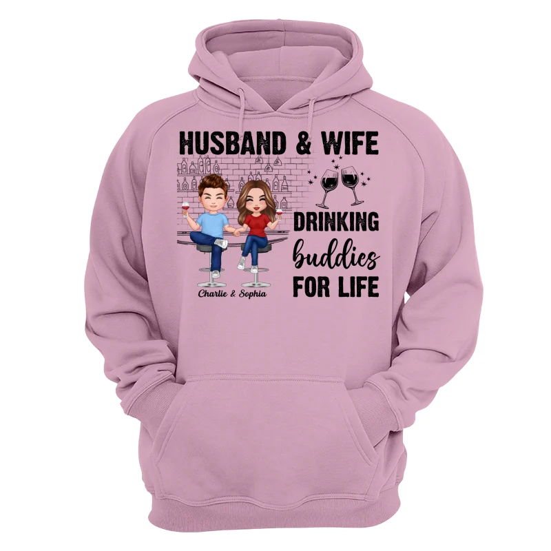 Couple Standing Drinking Buddies For Life Personalized Shirt - Image 18