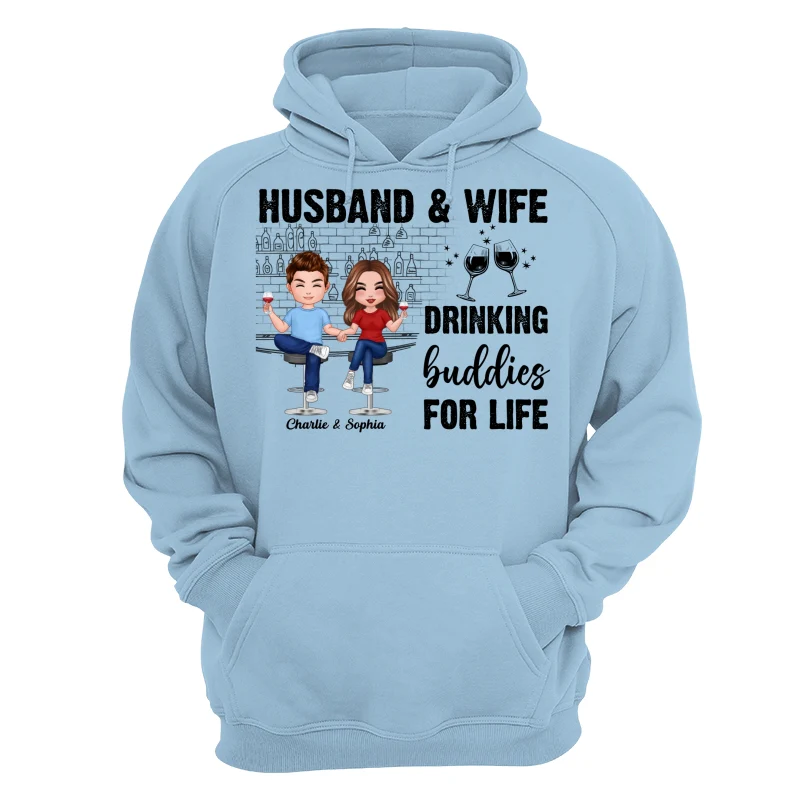 Couple Standing Drinking Buddies For Life Personalized Shirt - Image 19