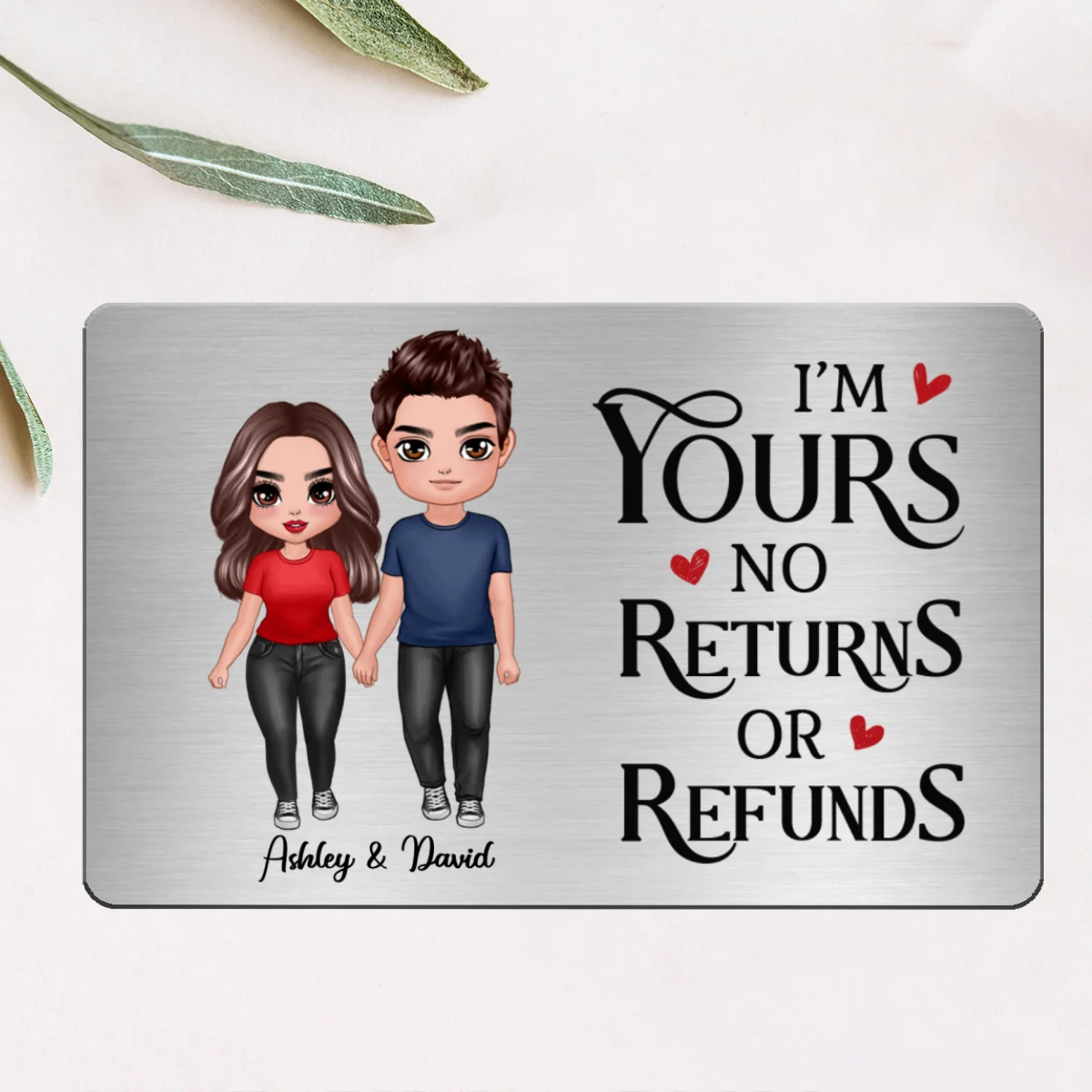 Couple Standing Together Since I Met You Wallet Keepsake Personalized Metal Wallet Card - Image 6