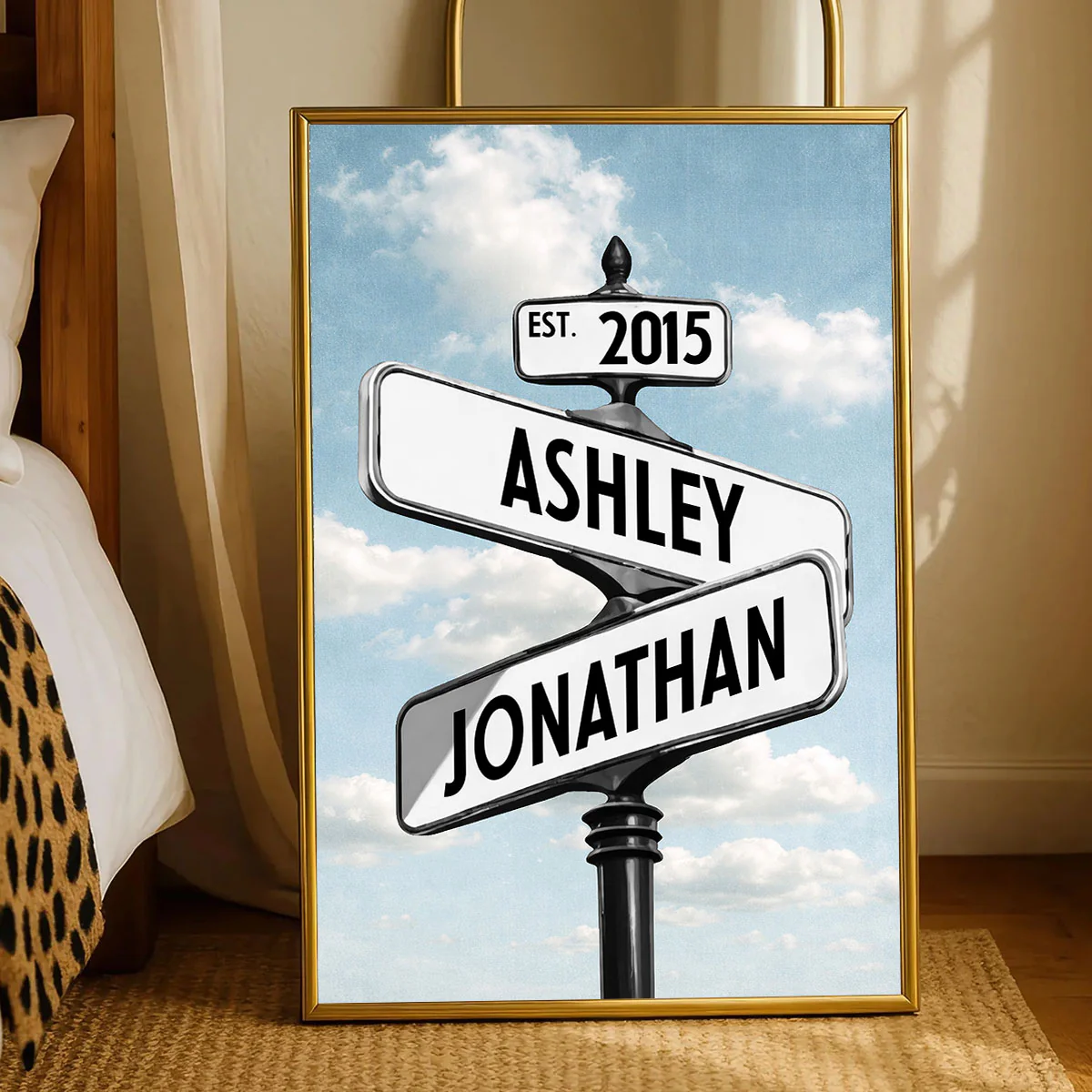 Couple Street Sign - Personalized Poster - Anniversary Gift for Him, for Her - Image 2