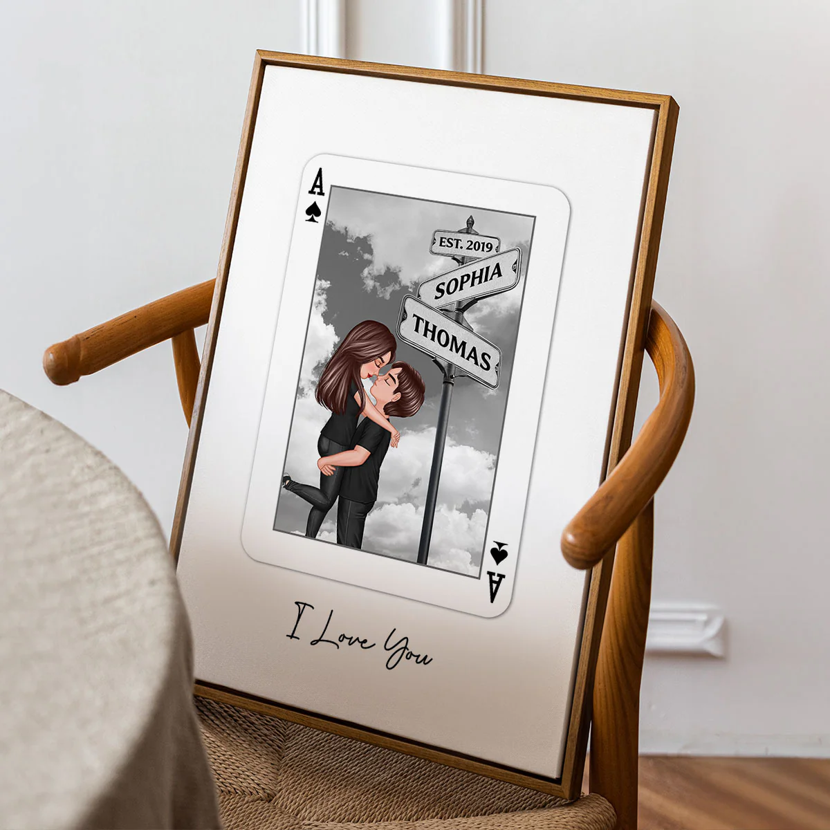 Couple Street Signs Personalized Playing Cards Print Personalized Poster, Gift For Her, Unique Couples Gift, Romantic Gift - Image 3