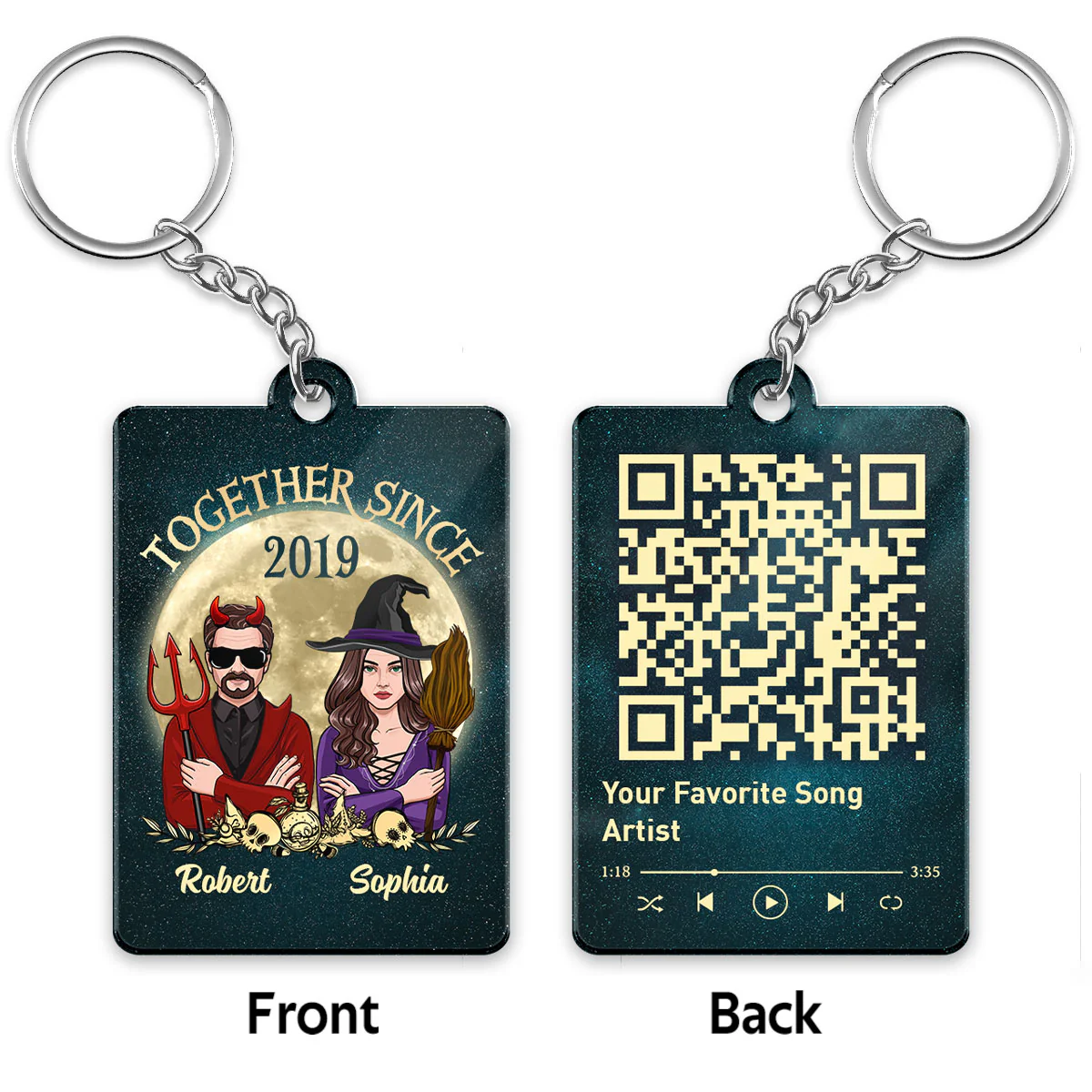 Couple Together Since Halloween Personalized Keychain