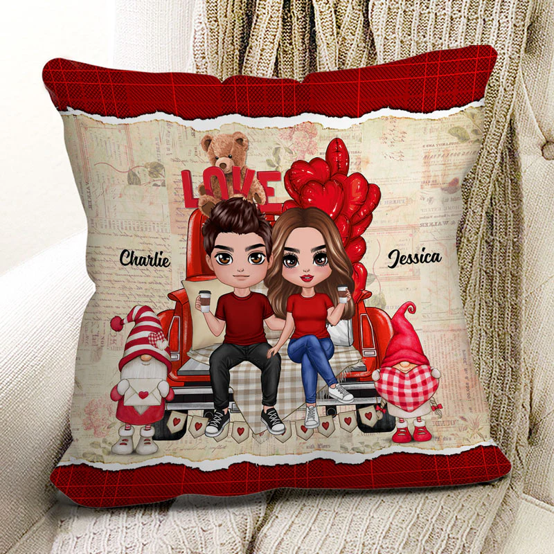 Couple Truck Back View Personalized Pillow - Image 2
