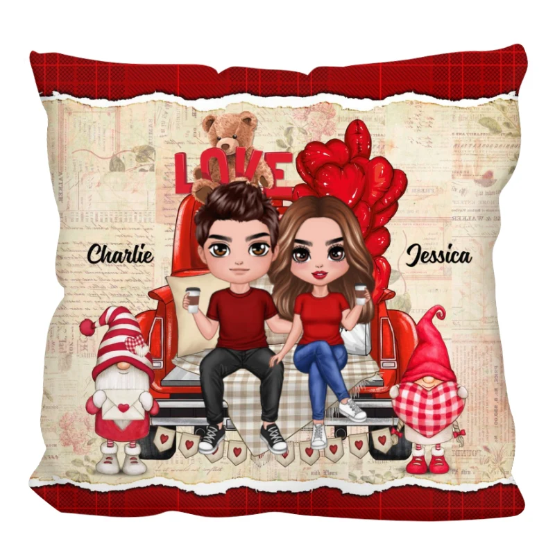 Couple Truck Back View Personalized Pillow - Image 3