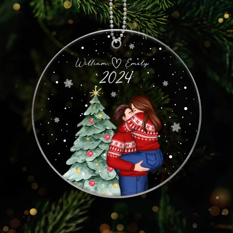Couple Under Christmas Tree Personalized Acrylic Ornament, Christmas Gift For Him, Gift For Her - Image 9