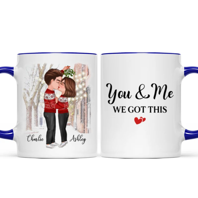 Couple Under Mistletoe We Got This Christmas Personalized Mug - Image 3