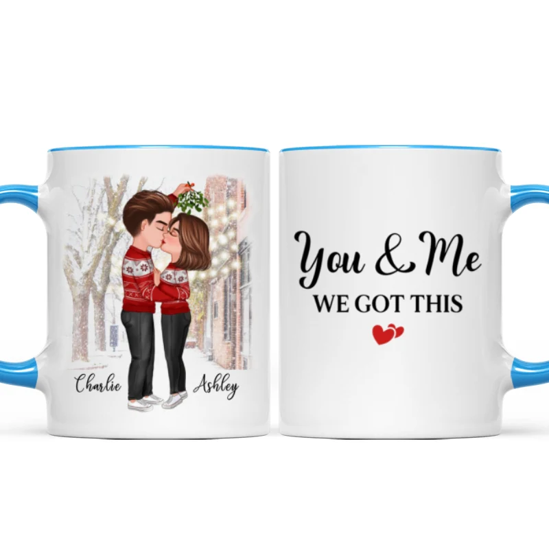 Couple Under Mistletoe We Got This Christmas Personalized Mug - Image 5