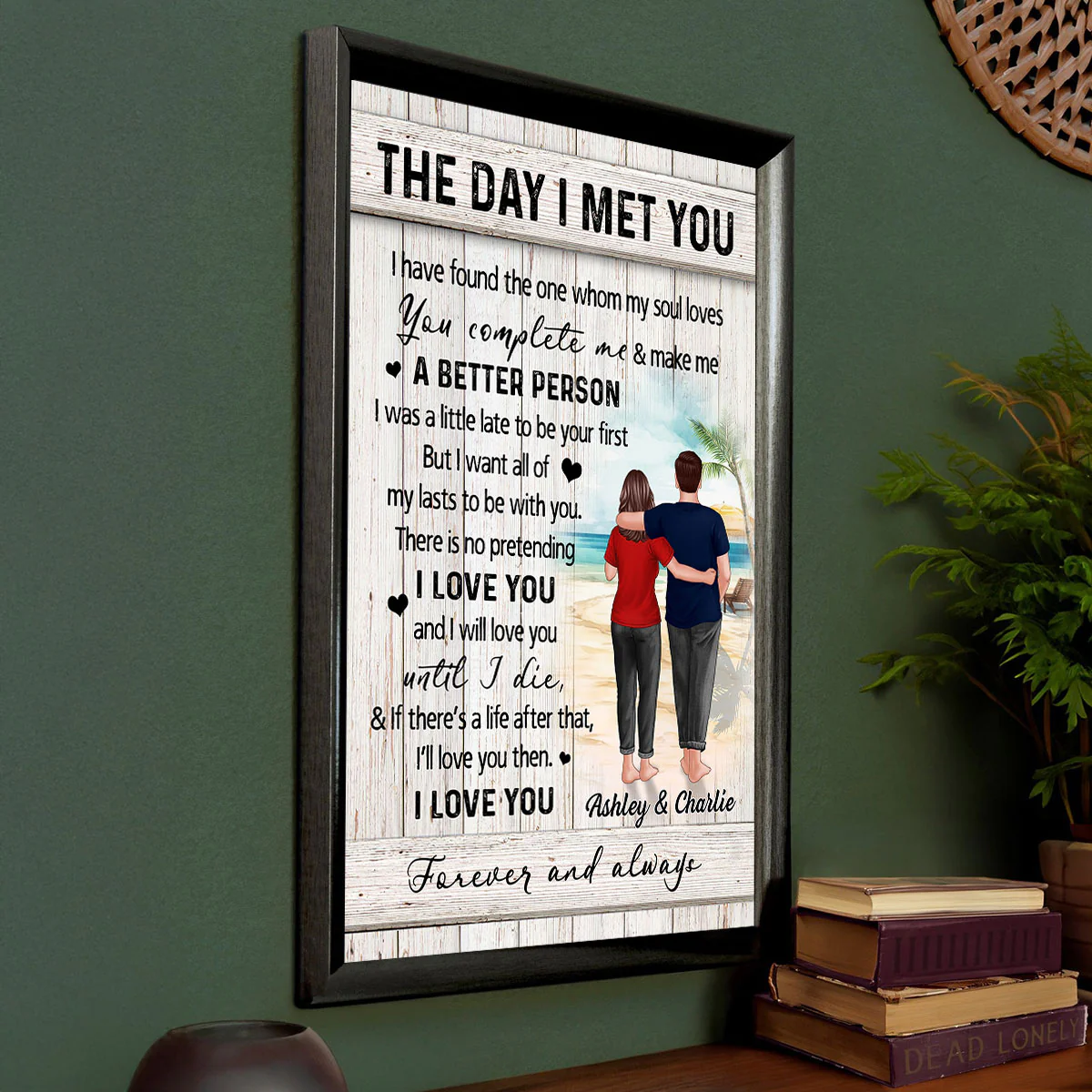 Couple Walking On The Beach Personalized Poster, Heartfelt Gift For Couple, For Him, For Her, Boyfriend, Girlfriend, Husband, Wife - Image 5