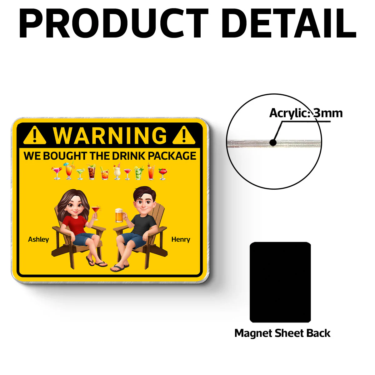 Couple Warning Caution We Bought The Drink Package - Personalized Cruise Ship Door Magnet - Funny Cruise Decorations Magnet, Summer Drink Package Cruise Magnet - Image 8