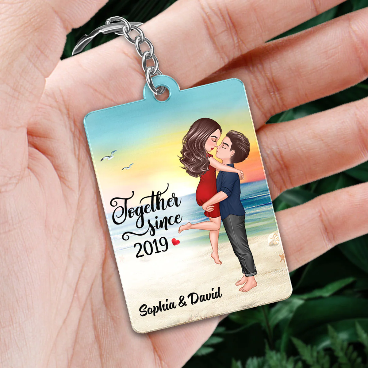 Couple We Built A Life We Loved Anniversary Date Calendar Personalized Acrylic Keychain - Image 2