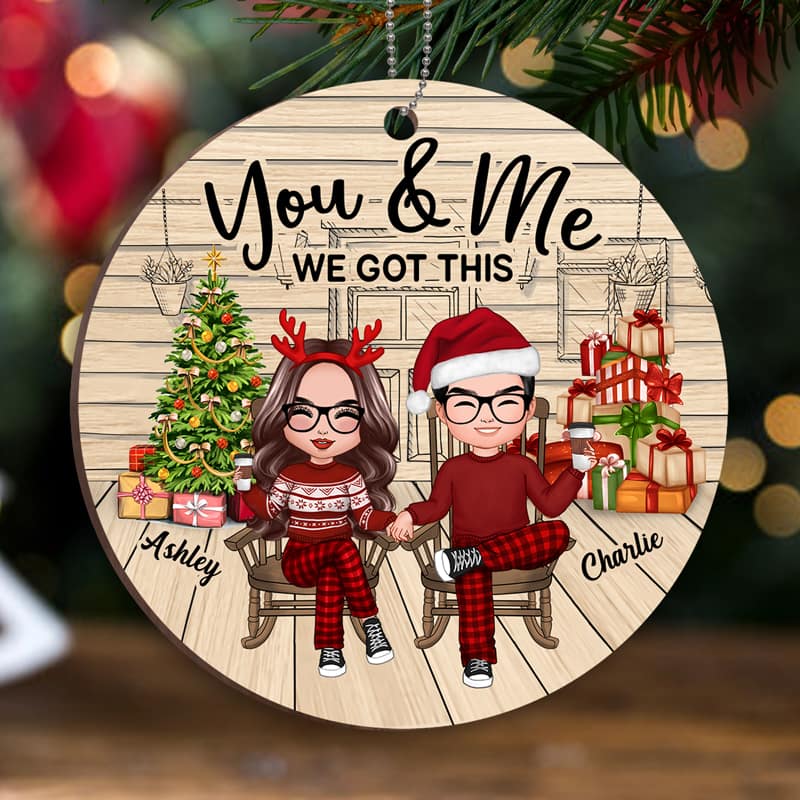 Couple We Got This Personalized Christmas Wooden Ornament - Image 3