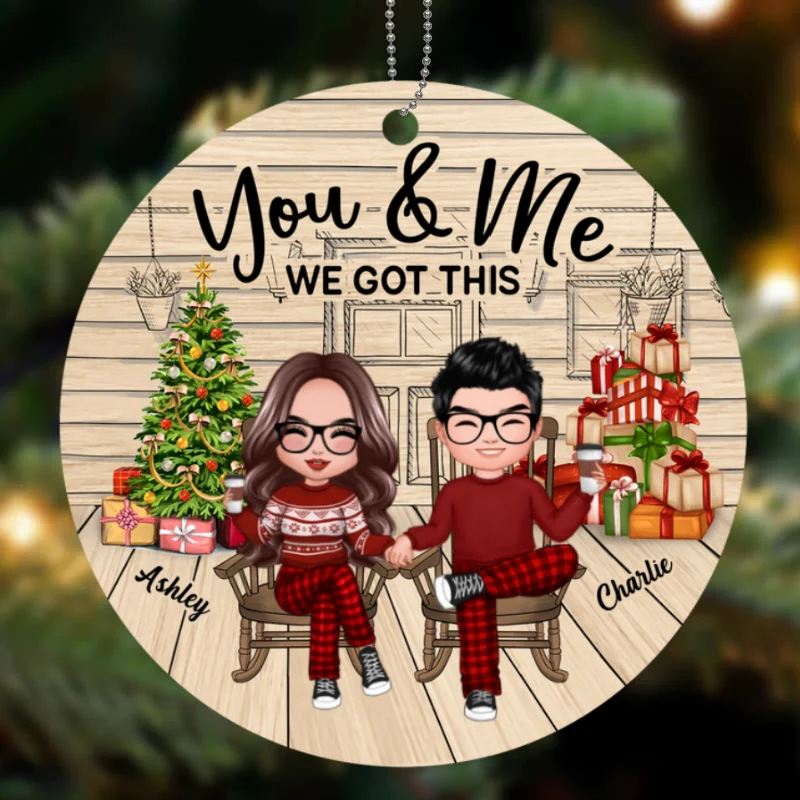 Couple We Got This Personalized Christmas Wooden Ornament - Image 4