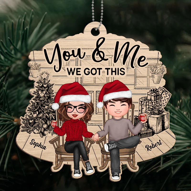 Couple We Got This Personalized Christmas Wooden Ornament - Image 3