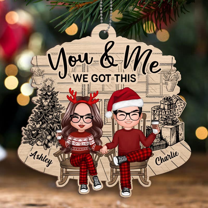 Couple We Got This Personalized Christmas Wooden Ornament - Image 4