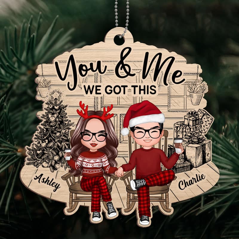 Couple We Got This Personalized Christmas Wooden Ornament - Image 5