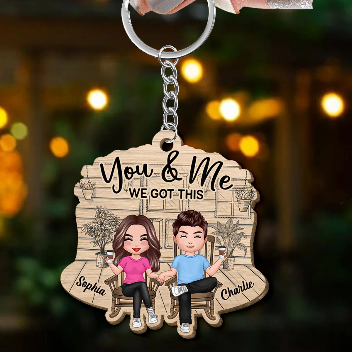 Couple We Got This Personalized Wooden Keychain - Image 3