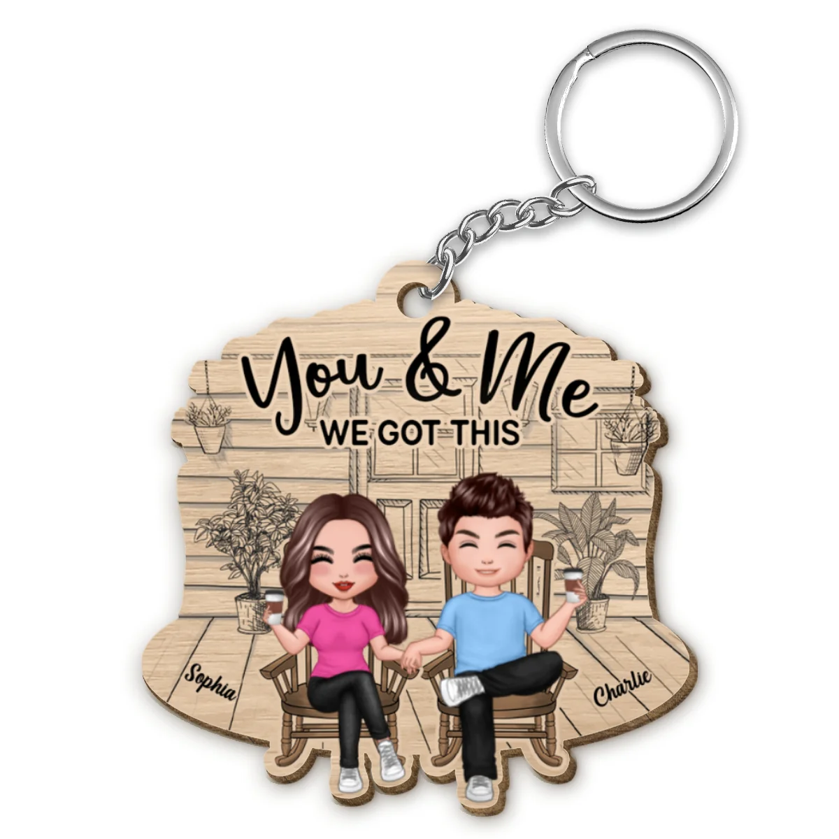 Couple We Got This Personalized Wooden Keychain - Image 4