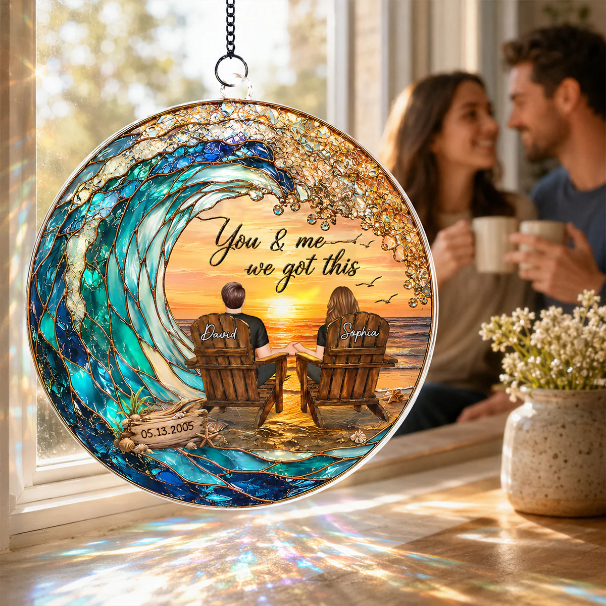 Couple We Got This - Personalized Suncatcher - Heartfelt Anniversary Gift for Her, for Him - Image 6