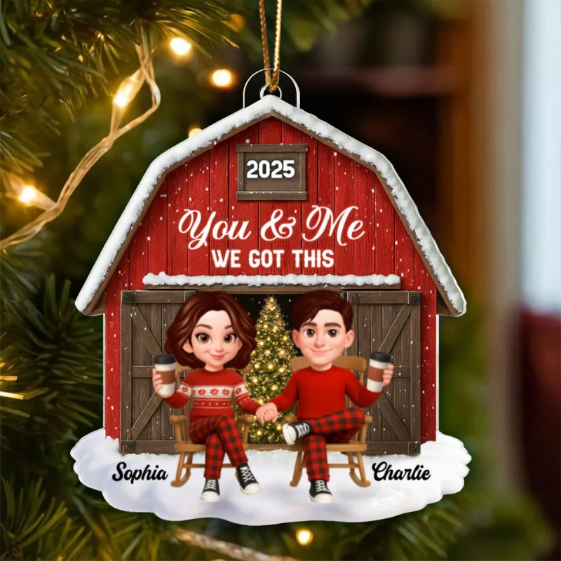 Couple We Got This Rustic Farmhouse - Personalized Acrylic Ornament - Christmas Gift for him, for her - Image 9