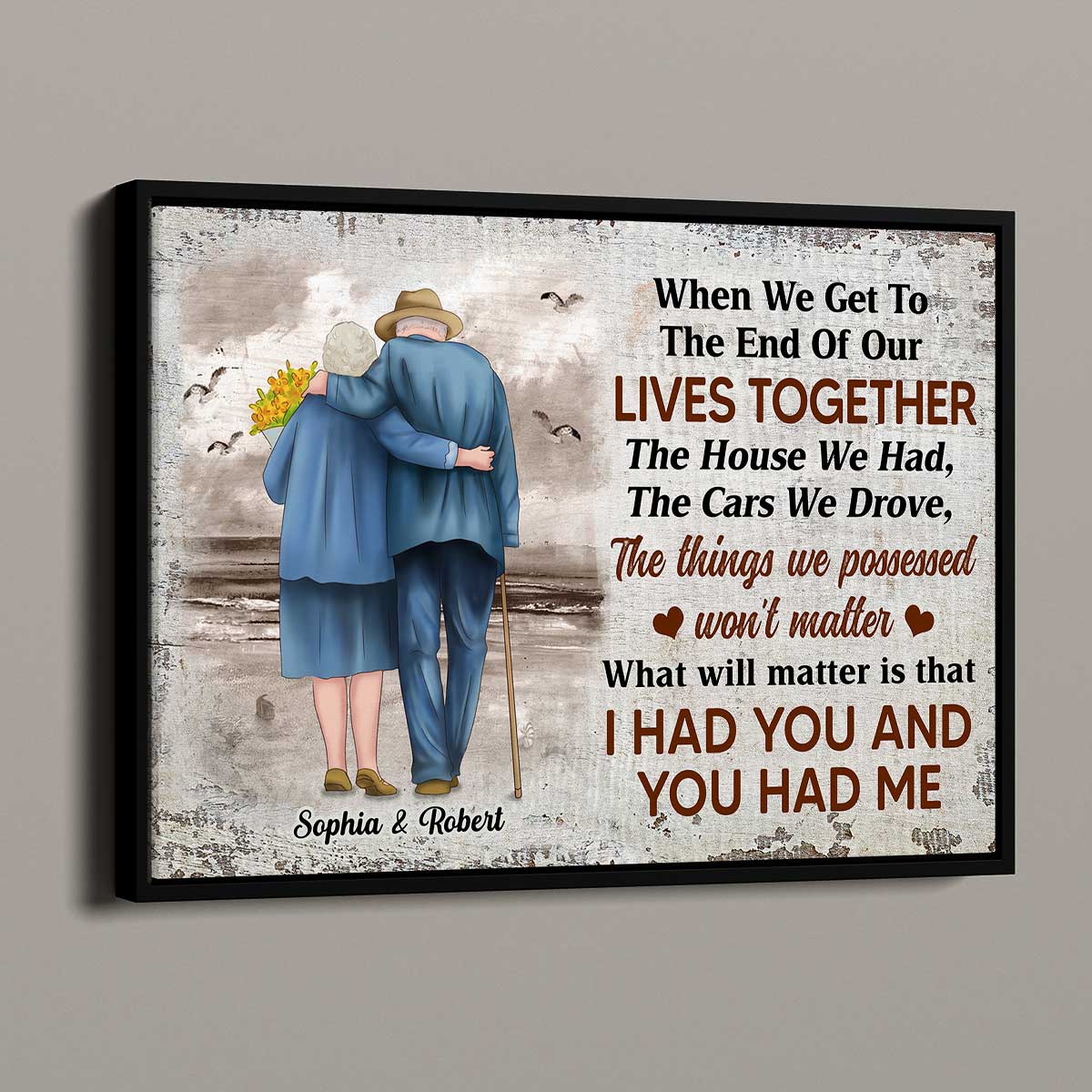 Couple When We Get To The End Of Our Lives Together, Vintage Beach Background Personalized Poster, Gift For Him, Gift For Her - Image 2