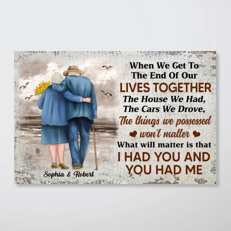Couple When We Get To The End Of Our Lives Together, Vintage Beach Background Personalized Poster, Gift For Him, Gift For Her - Image 5