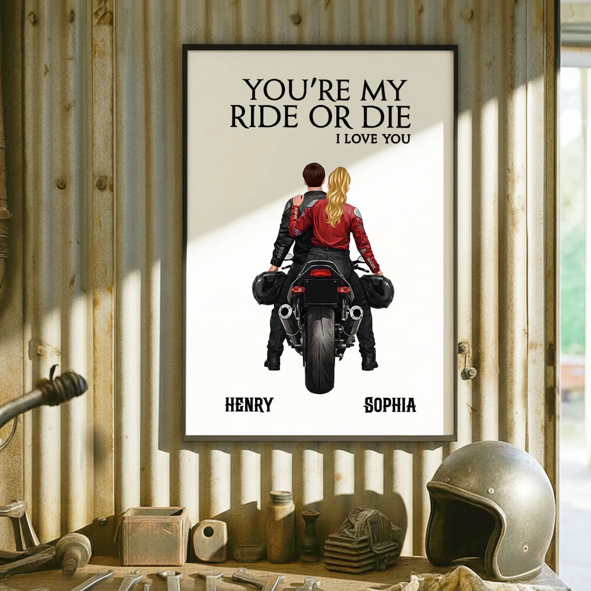 Couple Who Rides Together Stay Together Biker Couple - Personalized Poster - Anniversary Gift for him, for her - Image 3