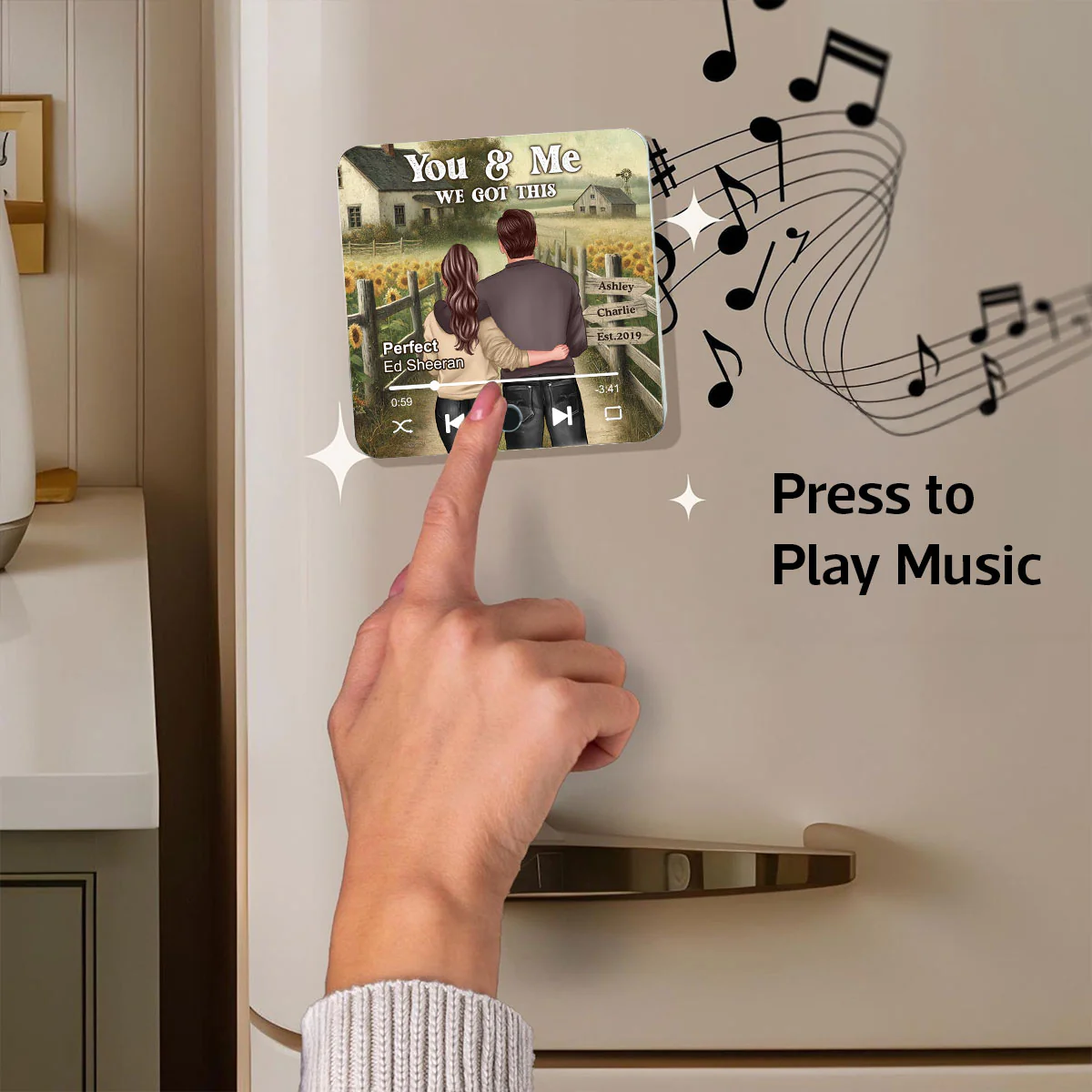 Couple You & Me We Got This Personalized Music Fridge Magnet, Heartfelt Gift For Couple, For Him, For Her, Boyfriend, Girlfriend, Husband, Wife - Image 7