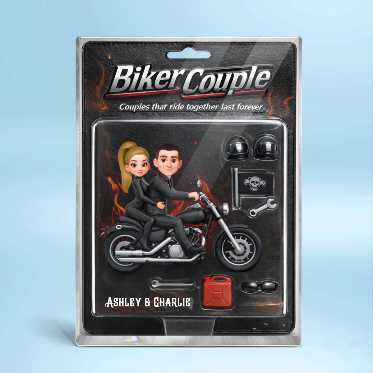 Couples That Ride Together Last Forever, Custom Action Figure Biker Couple - Personalized Acrylic Block Plaque - Image 10