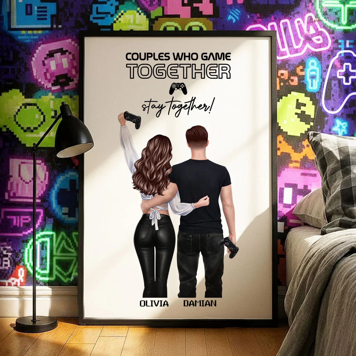 Couples Who Game Together Stay Together - Personalized Poster - Custom Gaming Gift for him, for her - Image 3