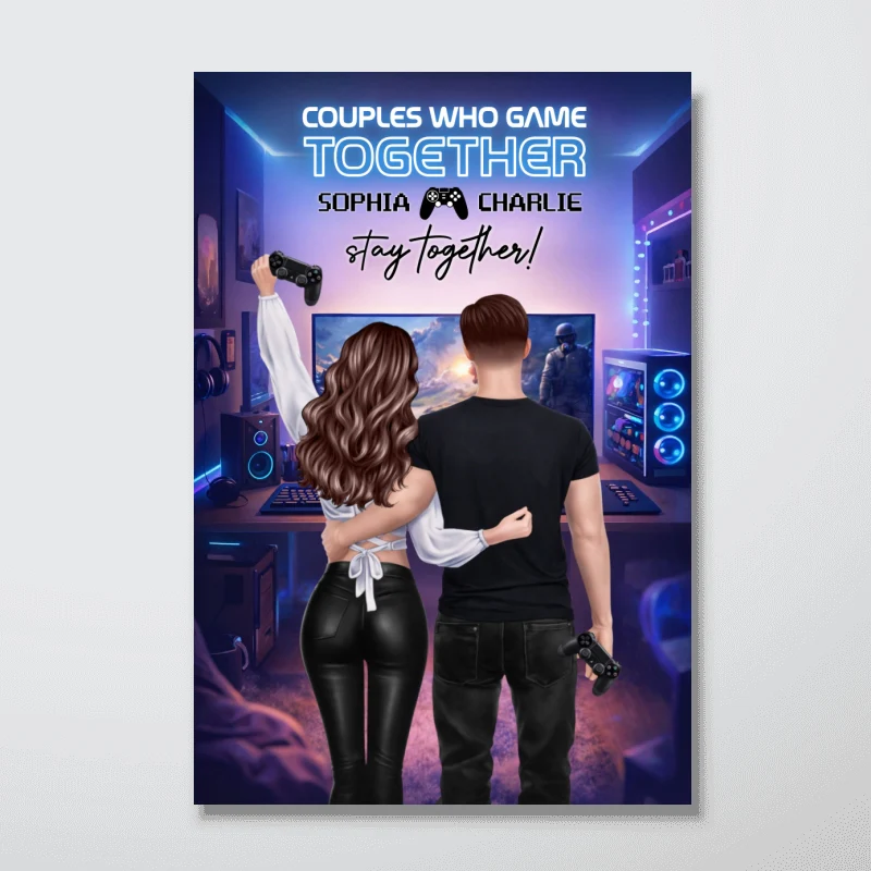 Couples Who Game Together Stay Together - Personalized Poster - Custom Gaming Gift for him, for her - Image 9