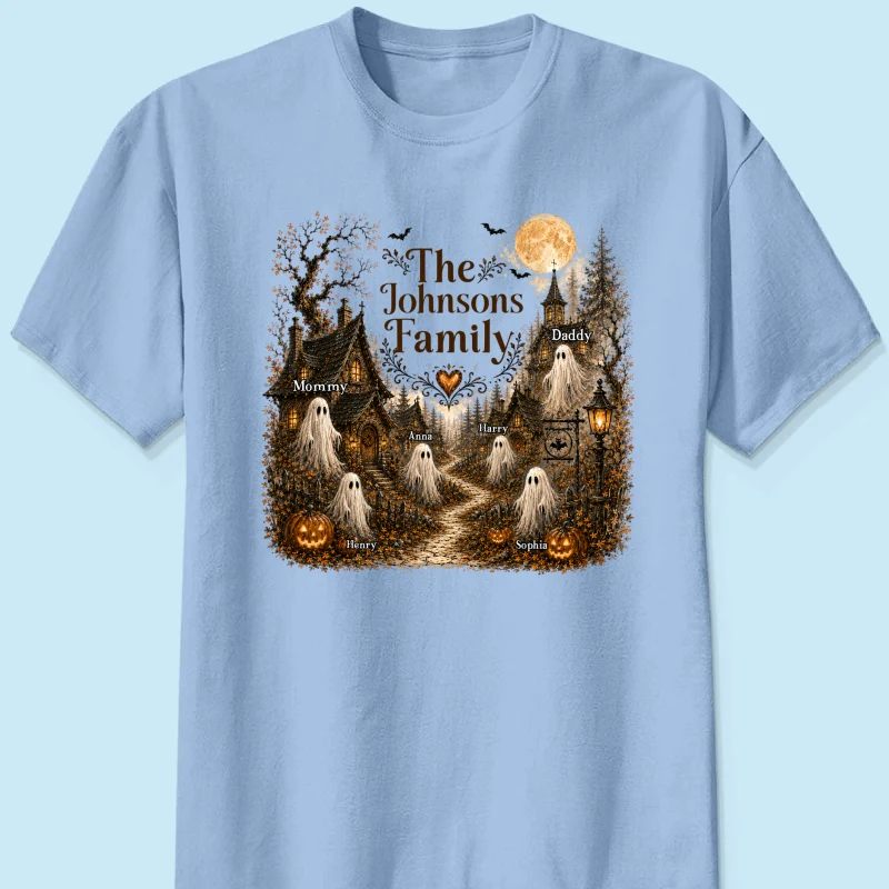 Cozy Haunted Village Halloween Family - Personalized Shirt - Halloween Gift For Family - Image 11