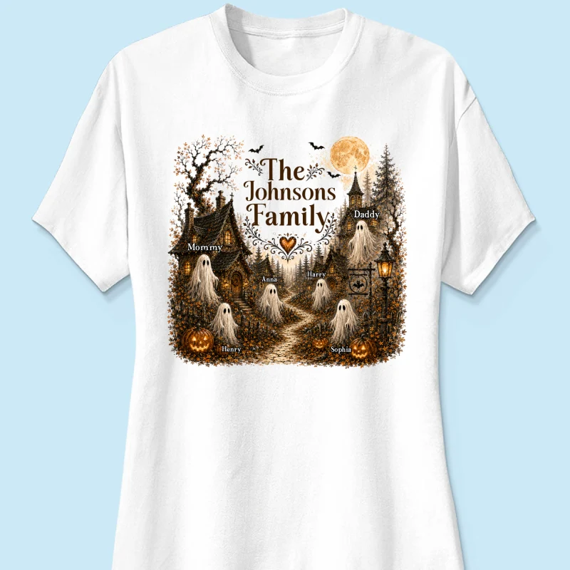 Cozy Haunted Village Halloween Family - Personalized Shirt - Halloween Gift For Family - Image 12