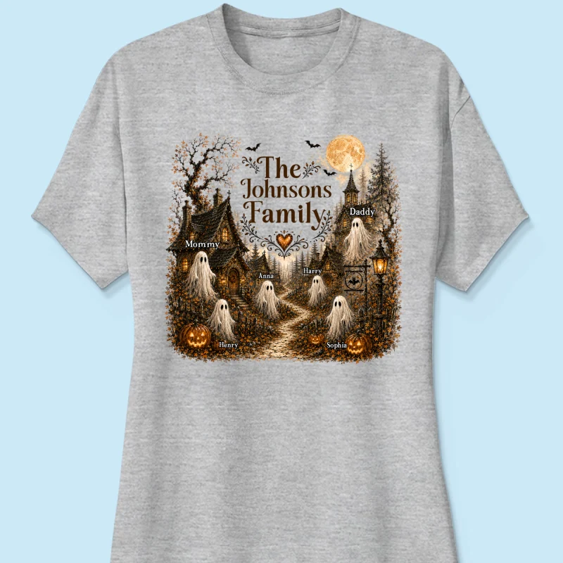 Cozy Haunted Village Halloween Family - Personalized Shirt - Halloween Gift For Family - Image 13