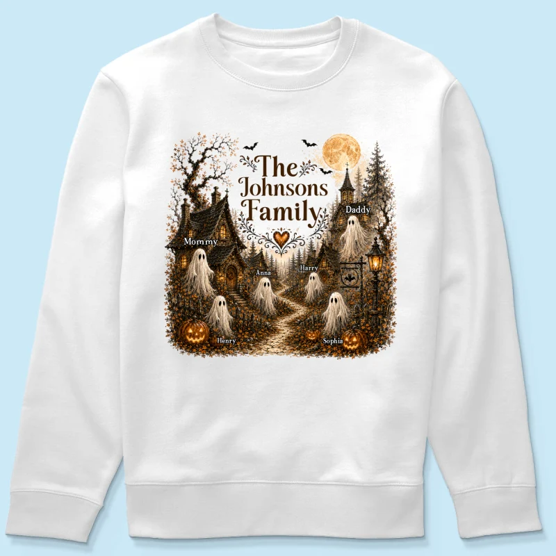 Cozy Haunted Village Halloween Family - Personalized Shirt - Halloween Gift For Family - Image 16
