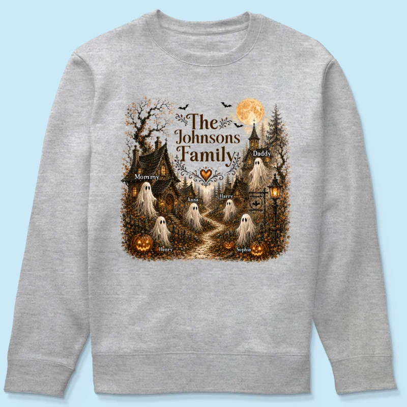 Cozy Haunted Village Halloween Family - Personalized Shirt - Halloween Gift For Family - Image 17