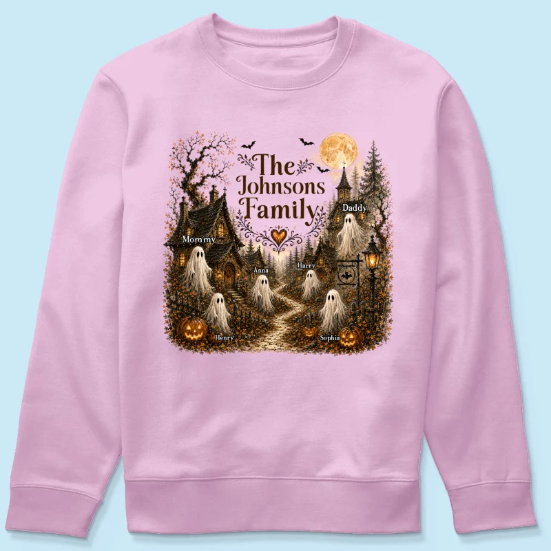 Cozy Haunted Village Halloween Family - Personalized Shirt - Halloween Gift For Family - Image 18