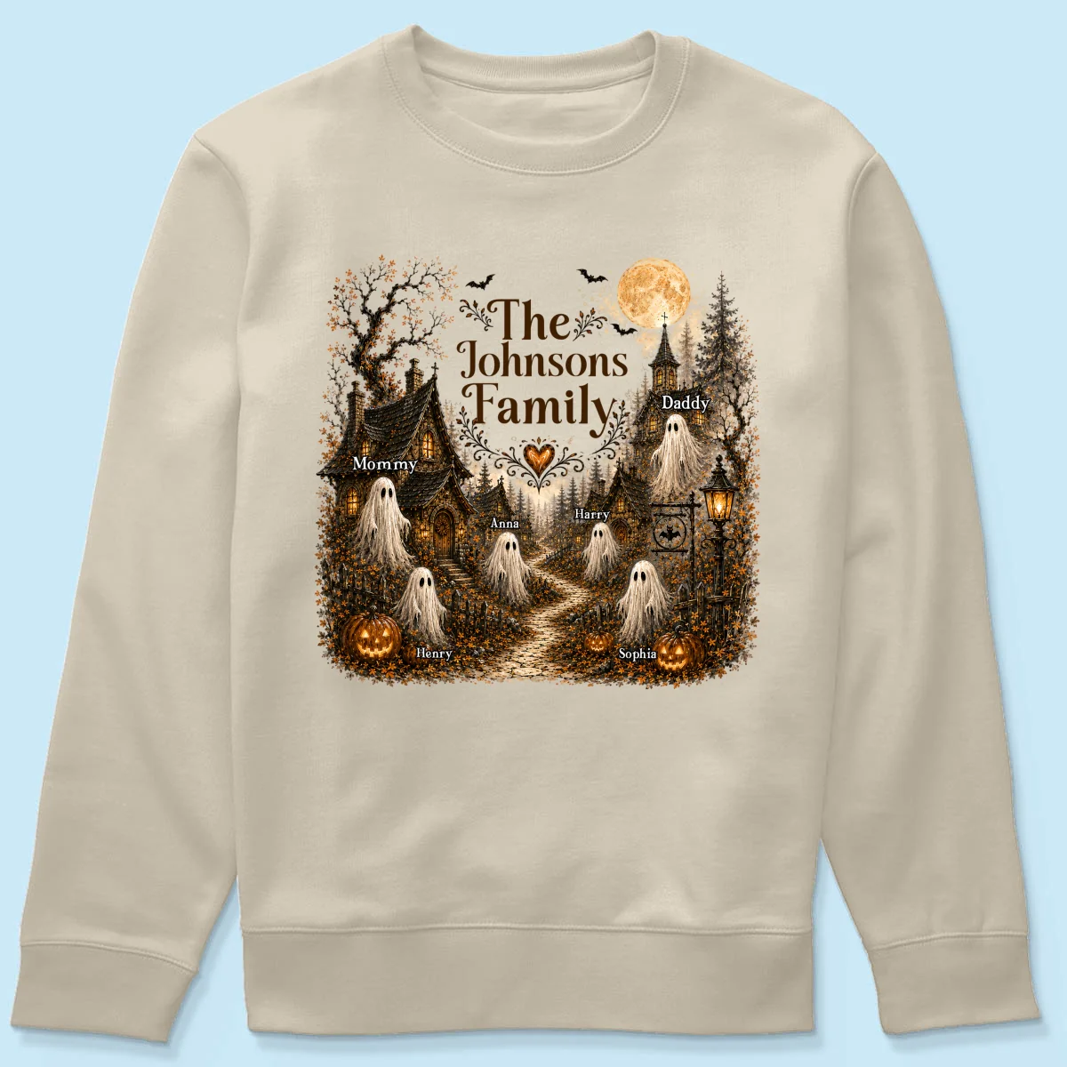 Cozy Haunted Village Halloween Family - Personalized Shirt - Halloween Gift For Family - Image 19