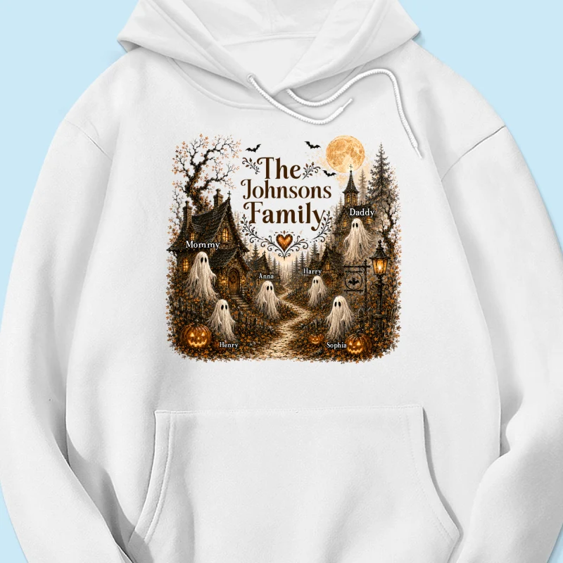 Cozy Haunted Village Halloween Family - Personalized Shirt - Halloween Gift For Family - Image 20